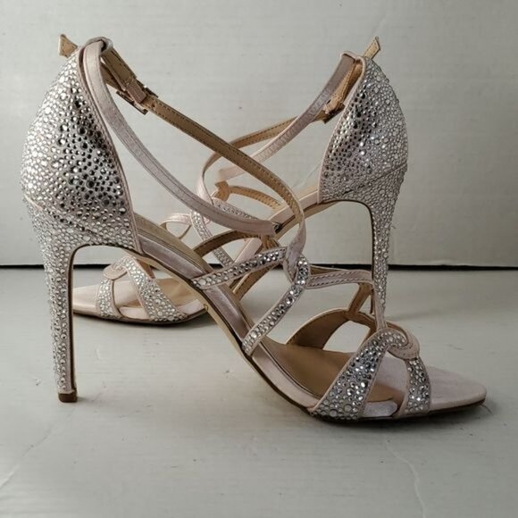 Jewel Badgley Mischka Gweny Heels Stilettos Strappy Sandals Womens Womans 8.5 - Picture 6 of 14